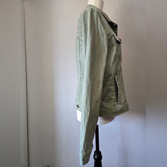 TOM TAILOR Soft Green Cotton Denim Jacket. Size Large - Picture 5 of 13